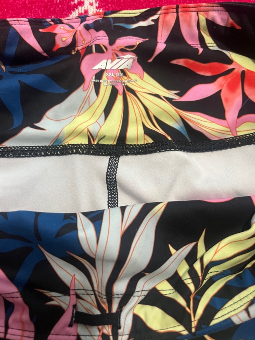 NWT Avia Tropical Floral High-Waist Leggings 2X - Picture 4 of 4